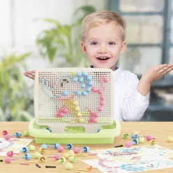 Quercetti PlayEco+ Peg Board Made from Recycled Plastic - 310 Pieces