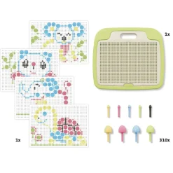 Quercetti PlayEco+ Peg Board Made from Recycled Plastic - 310 Pieces