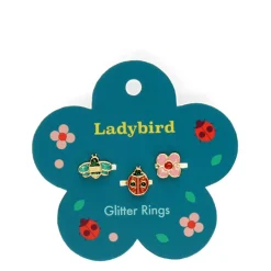 Rex London Finger Rings, Set of 3 - Ladybird