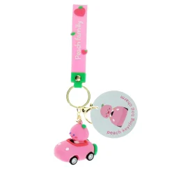 Rex London Keychain with Charm, Peach