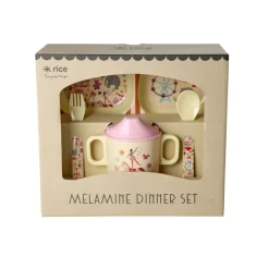 Rice Baby Dining Set in Gift Box, Pink Fun Fair