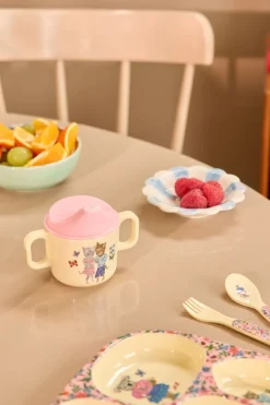 Rice Baby Mug with Two Handles, Pink - Nathalie Lété Print