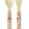 Rice Baby Spoon and Fork Set in Melamine, Pink - Fun Fair Print