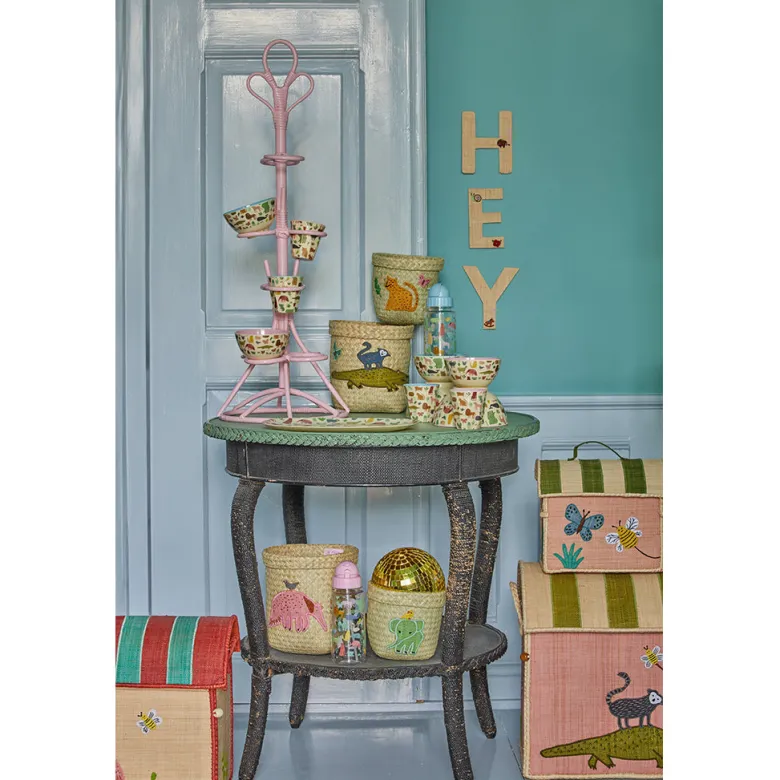 Rice Basket for Storage, Extra Small, Pink – Butterfly Theme