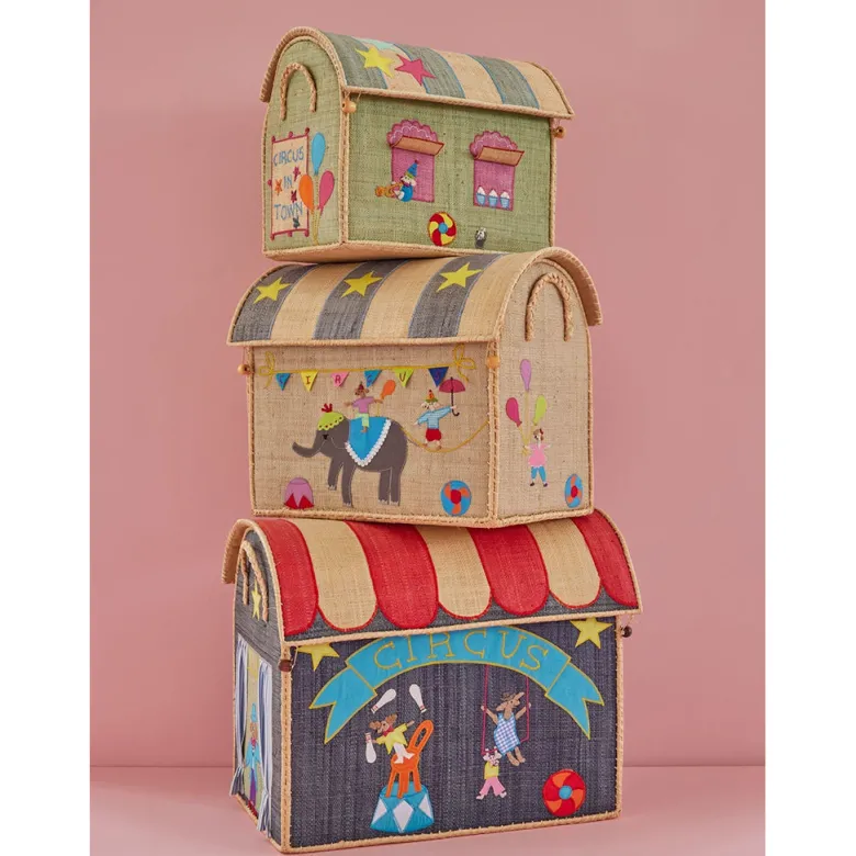 Rice Basket House for Storage, Extra Small, Blue - Circus