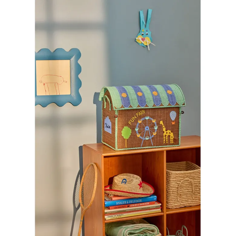 Rice Basket House for Storage, Natural – Hero Theme Blue
