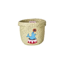 Rice Basket, Small Round Raffia Storage Basket, Natural - Circus