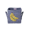 Rice Basket with Banana Motif, Blue