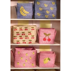 Rice Basket with Lemon Motif, Rose