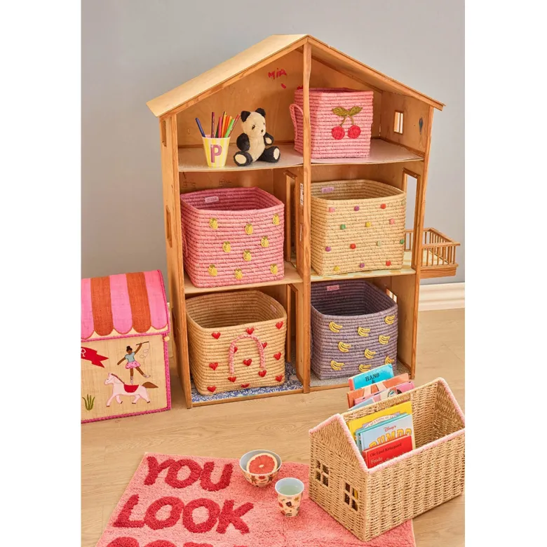 Rice Basket with Polka Dots, Tea