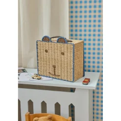 Rice Bear Suitcase for Storage - Blue