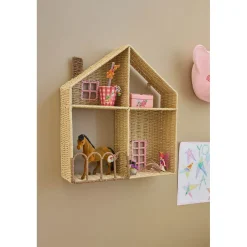 Rice House Shelf, Væghylde inddelt i 4 rum - Pink