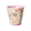 Rice Melamine Children's Cup, Small, Fun Fair Print - Pink