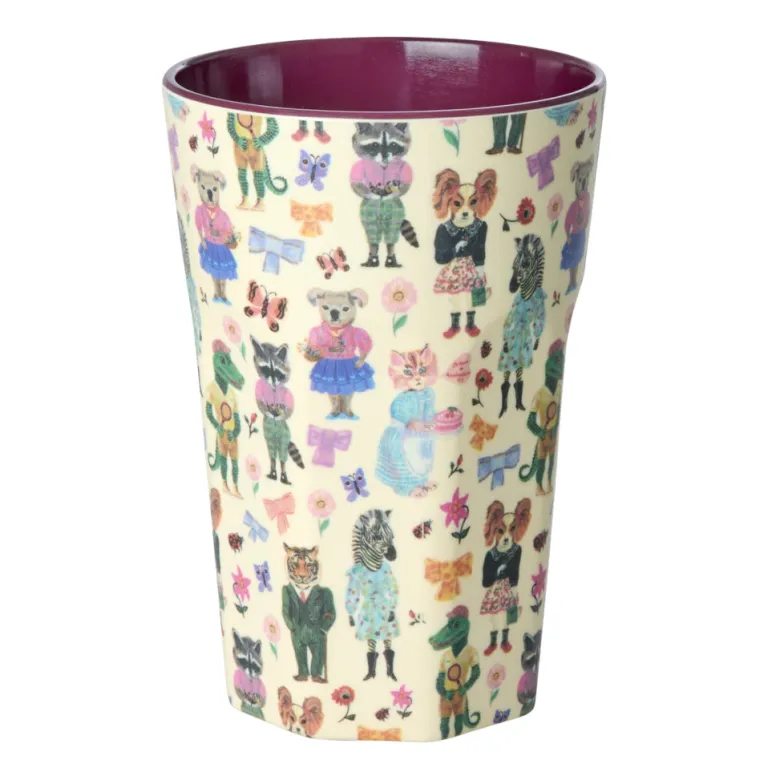 Rice Melamine Cup, Tall, Bordeaux - Nathalie Lété Print