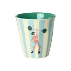 Rice Melamine Cups, Fun Fair Print, 6-Pack, Small - Mint