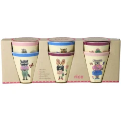 Rice Melamine Cups, Multicoloured, Nathalie Lété Print, 6-Pack - Small