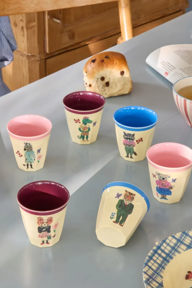 Rice Melamine Cups, Multicoloured, Nathalie Lété Print, 6-Pack - Small