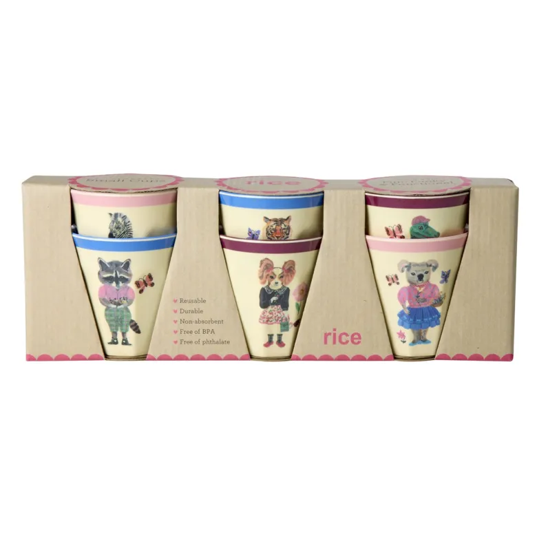 Rice Melamine Cups, Multicolor, Nathalie Lété Print, Set of 6 - Medium