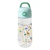 Rice Plastic Water Bottle, Blue Fun Fair Print