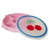 Rice Snack Tray with Lid, 6 Compartments – Pink