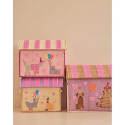 Rice Storage Basket, Pink Party Animal