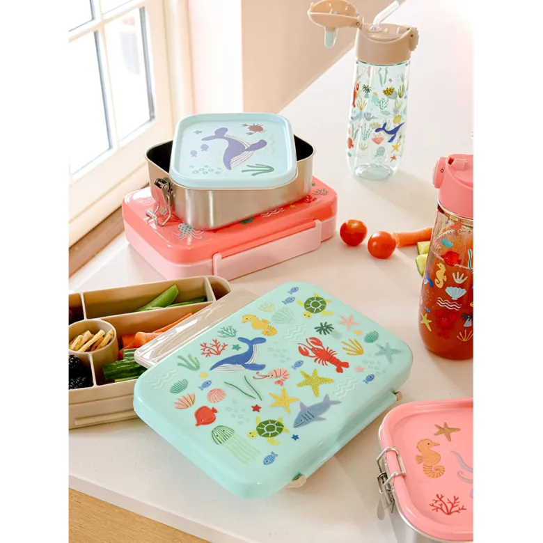Rice Water Bottle in Tritan, 550 ml - Coral Ocean Print