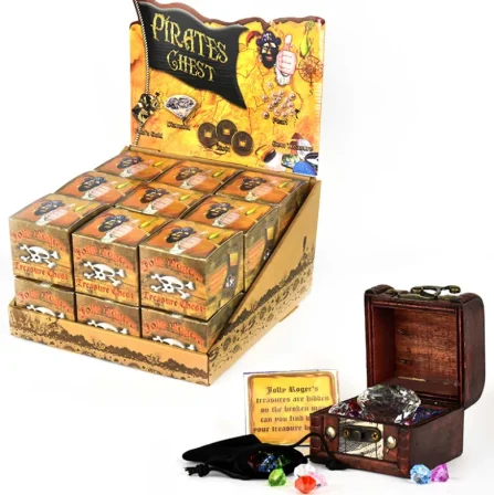 Robetoy Treasure Chest with Contents, Pirate Treasure with Diamonds