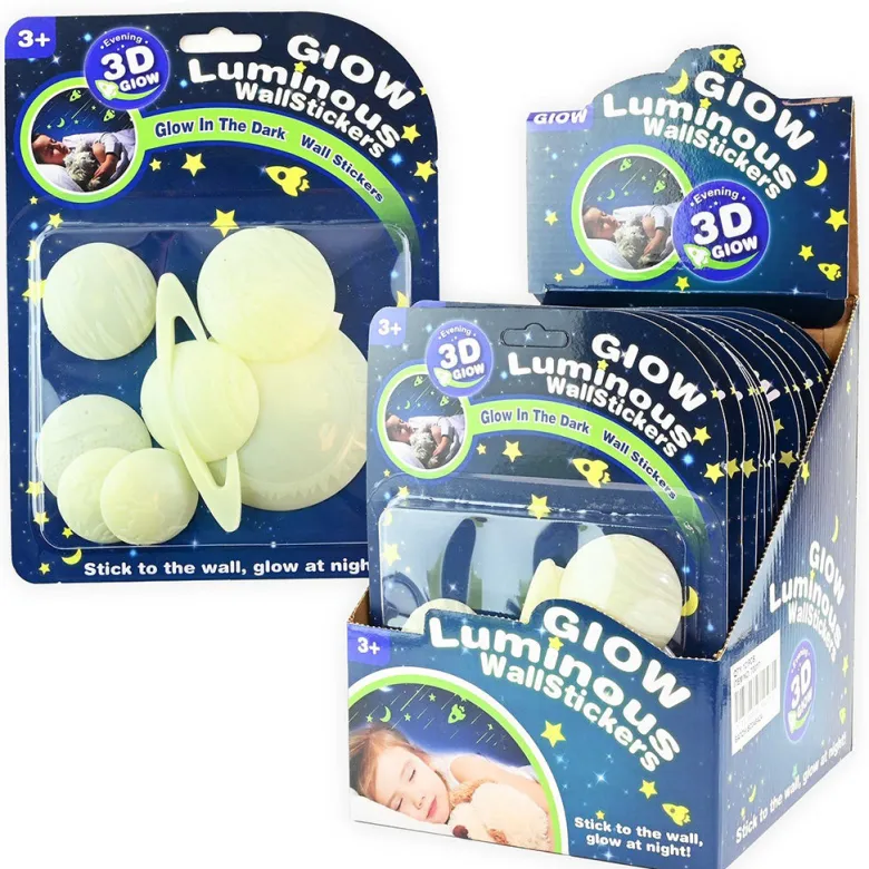 Robetoy Wall Stickers, Glow in the Dark - Planet 3D