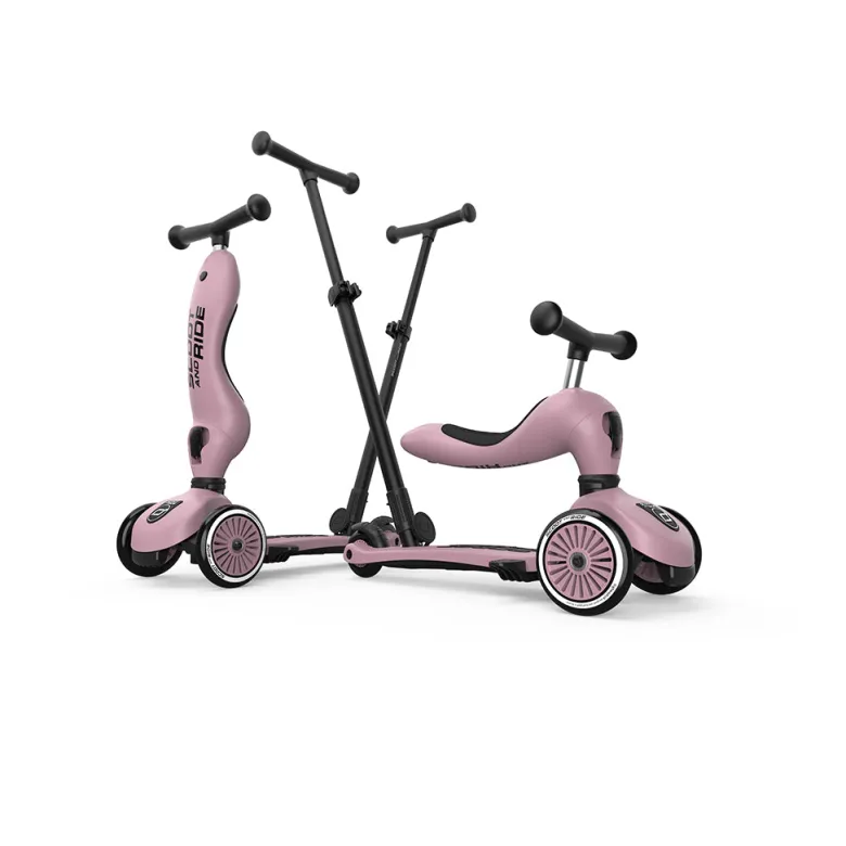 Scoot and Ride, Highway Kick 1, Push & Go Scooter with Push Bar - Wildberry
