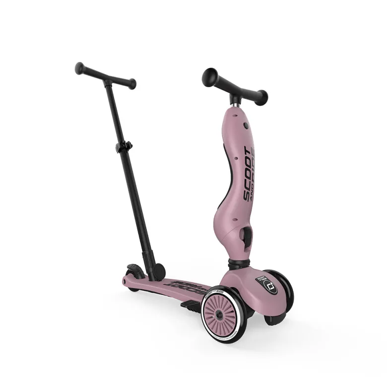 Scoot and Ride, Highway Kick 1, Push & Go Scooter with Push Bar - Wildberry
