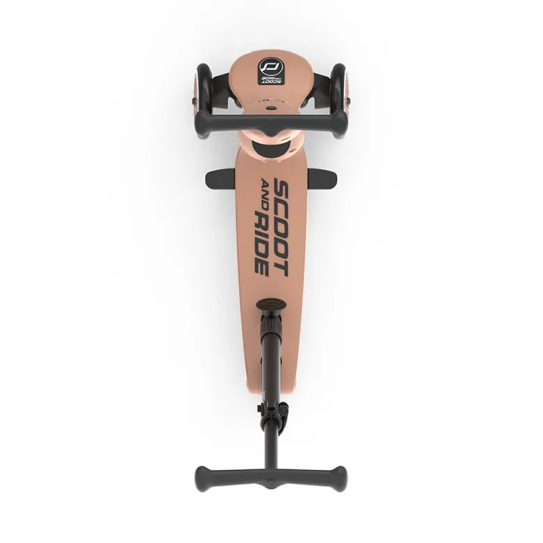 Scoot and Ride, Highway Kick 1, Push & Go Scooter with Push Bar - Mocha
