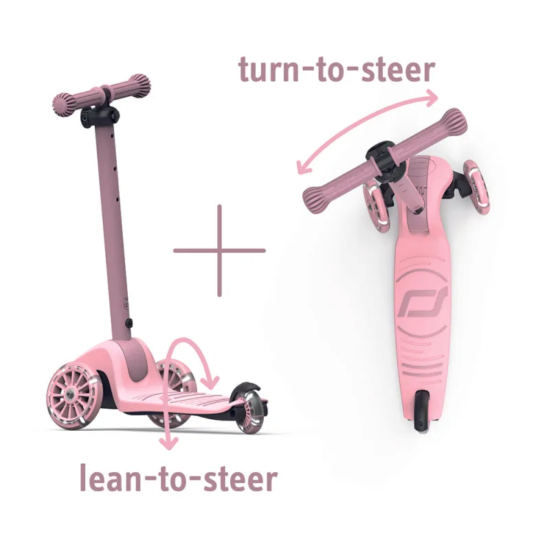 Scoot and Ride Highway Kick 3S, Scooter - LED Rose