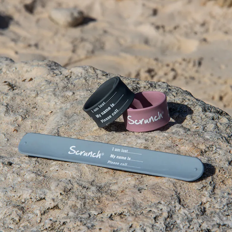 Scrunch Name Bracelet, ID Bracelet - Dusty Rose