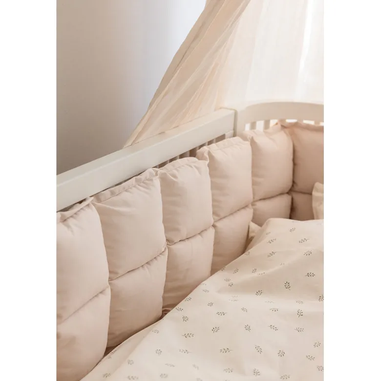 Sebra Bed Bumper, Kapok – Birchbark Rose