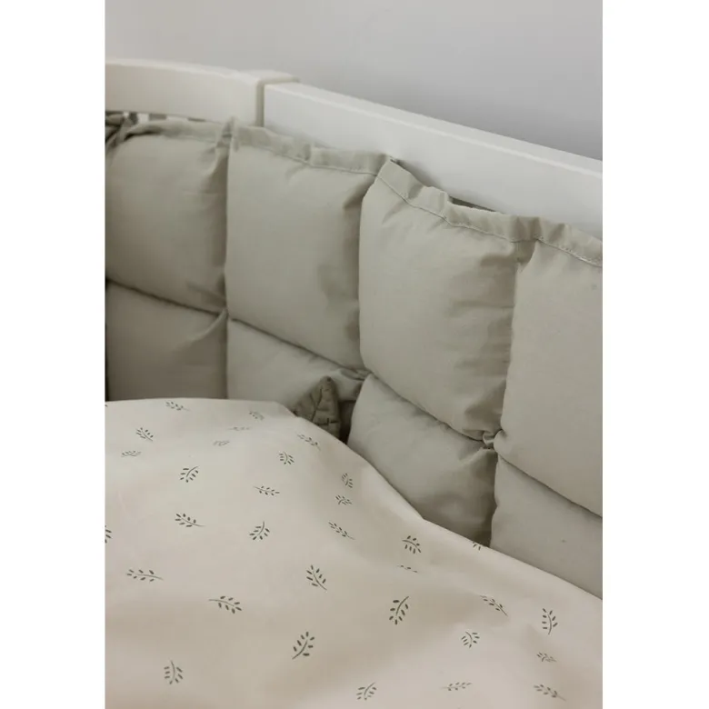 Sebra Bed Bumper, Kapok, Half Length – Mist Green
