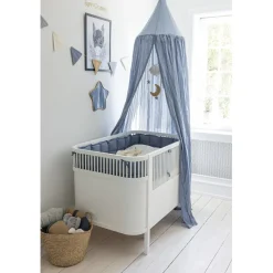 Sebra Bed Canopy, Dobby Weave – Forest Lake Blue