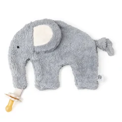 Sebra Comfort Blanket and Pacifier Holder - Light Blue Elephant