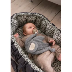 Sebra Comfort Blanket and Pacifier Holder - Light Blue Elephant