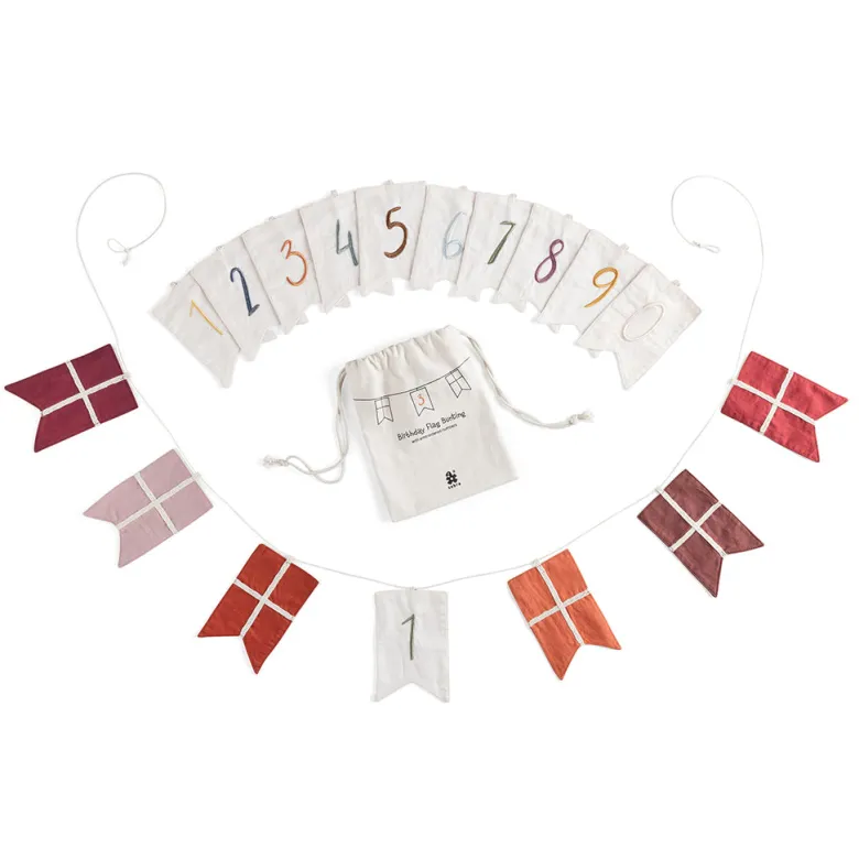 Sebra Flag Garland, Birthday Banner with Numbers 0-9