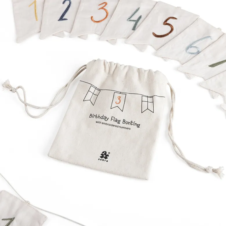 Sebra Flag Garland, Birthday Banner with Numbers 0-9