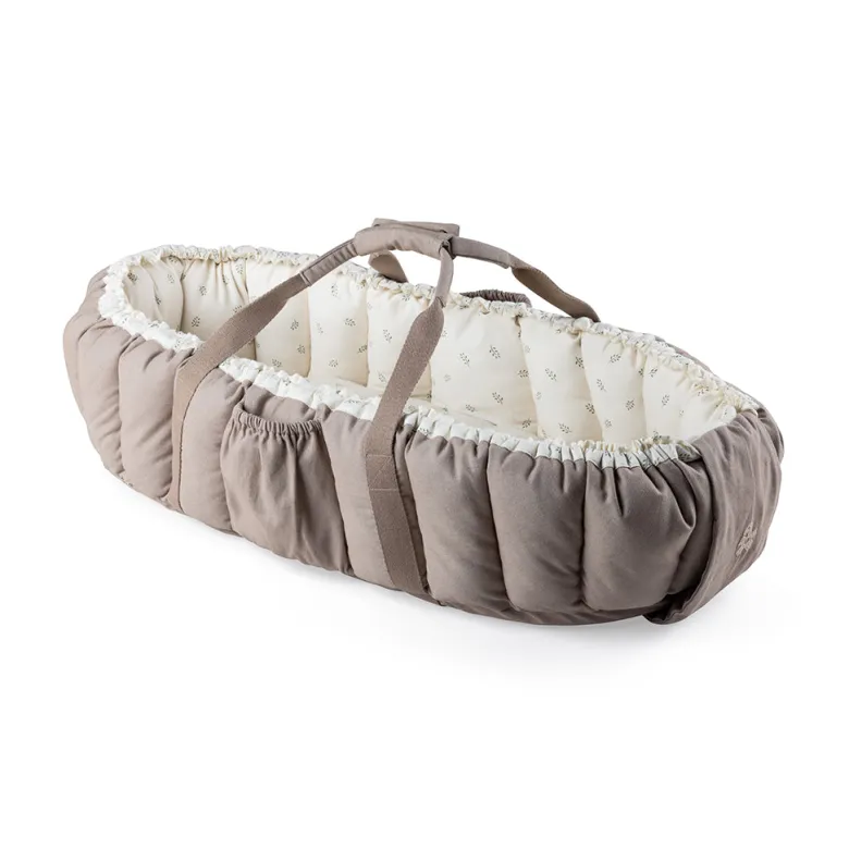 Sebra 3-in-1 Baby Nest, Baby Lift, and Play Mat, Sophora Leaves - Beige
