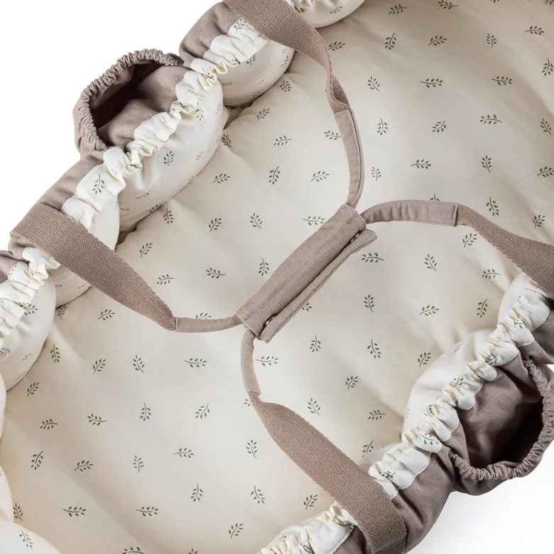 Sebra 3-in-1 Baby Nest, Baby Lift, and Play Mat, Sophora Leaves - Beige