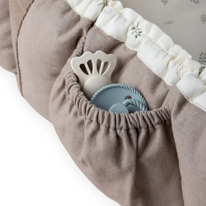 Sebra 3-in-1 Baby Nest, Baby Lift, and Play Mat, Sophora Leaves - Beige