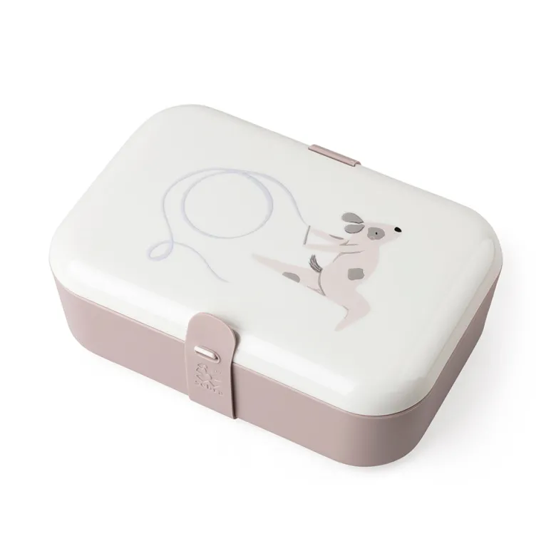 Sebra Lunch Box with Divider and Silicone Strap, Teeny Toes