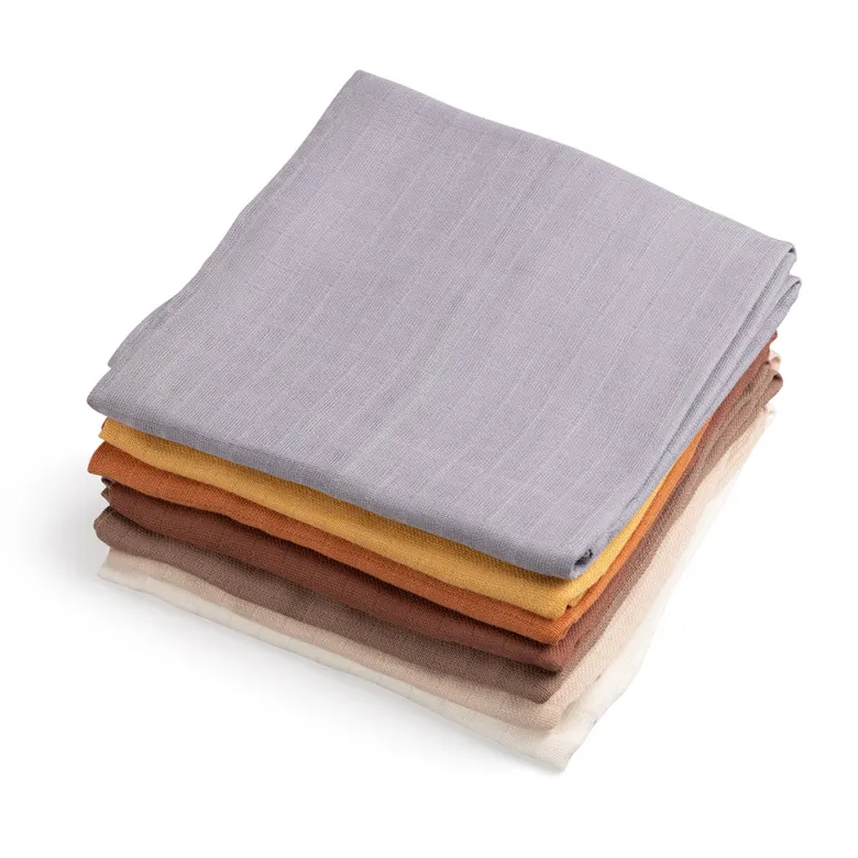 Sebra Muslin Cloths, Set of 7 Organic, Toes/Builders
