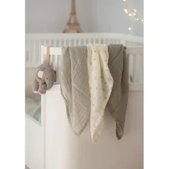 Sebra Muslin Cloths, Set of 3 – Sophora Leaves, Mist Green