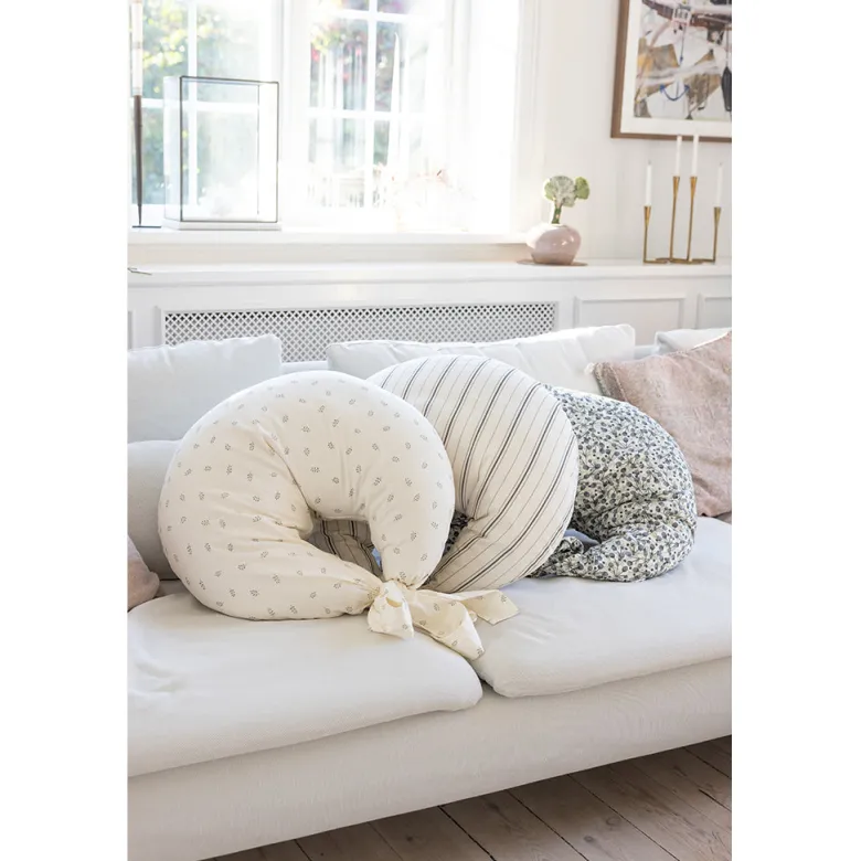 Sebra Nursing Pillow, Organic Cotton - Cream Stripe