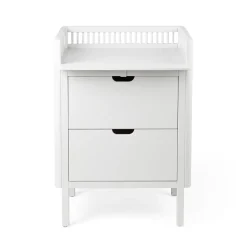 Sebra puslebord i træ, 2-i-1 design m. skuffer - Classic white