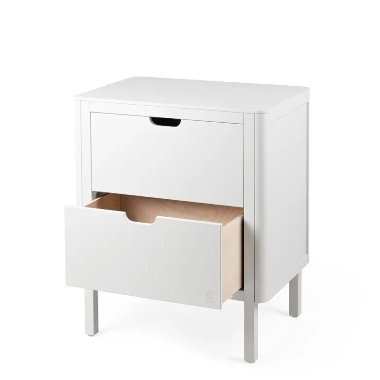Sebra puslebord i træ, 2-i-1 design m. skuffer - Classic white