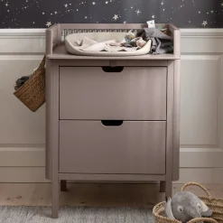 Sebra puslebord i træ, 2-i-1 design m. skuffer - Jetty beige